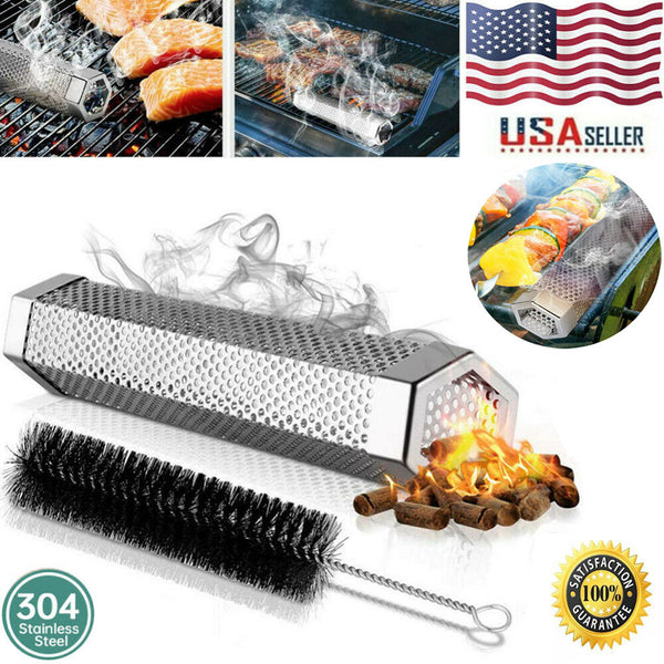 12In Stainless Steel Outdoor Wood Pellet Grill Smoker Filter Tube Pipe Smoke BBQ